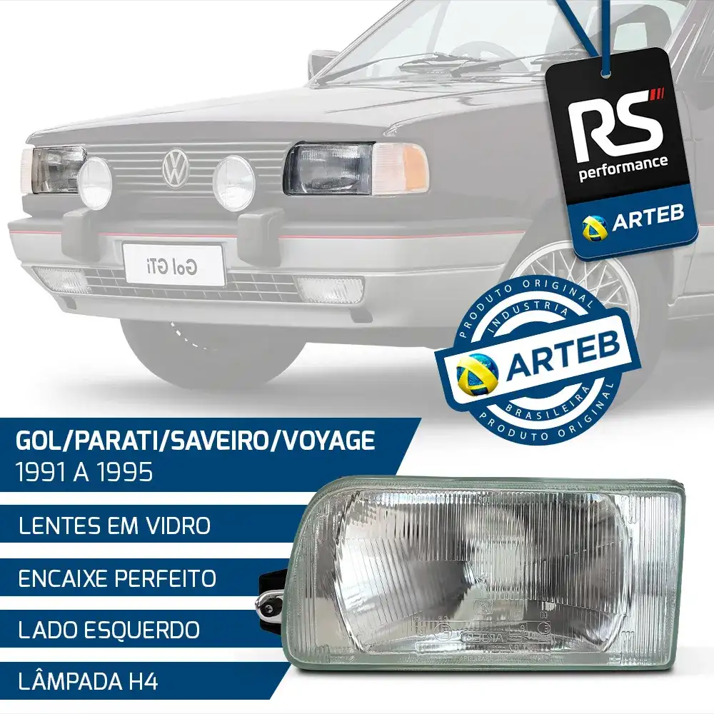 Farol H4 Gol Voyage Parati Saveiro 91-95 Esquerdo Ou Direito