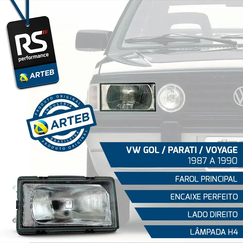 Farol H4 Gol Gti Gts Parati Voyage 87-90 Esquerdo E Direito