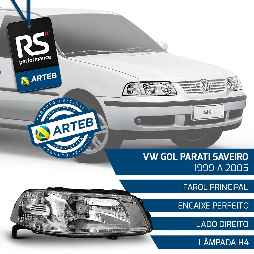 Farol H4 Gol Parati Saveiro G3 1999-2005 Esquerdo Ou Direito