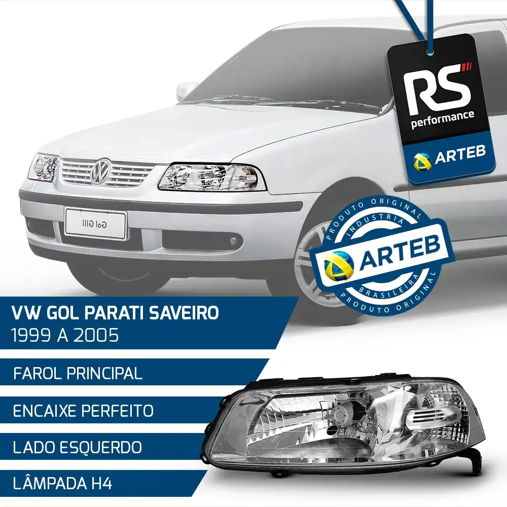 Farol H4 Gol Parati Saveiro G3 1999-2005 Esquerdo Ou Direito