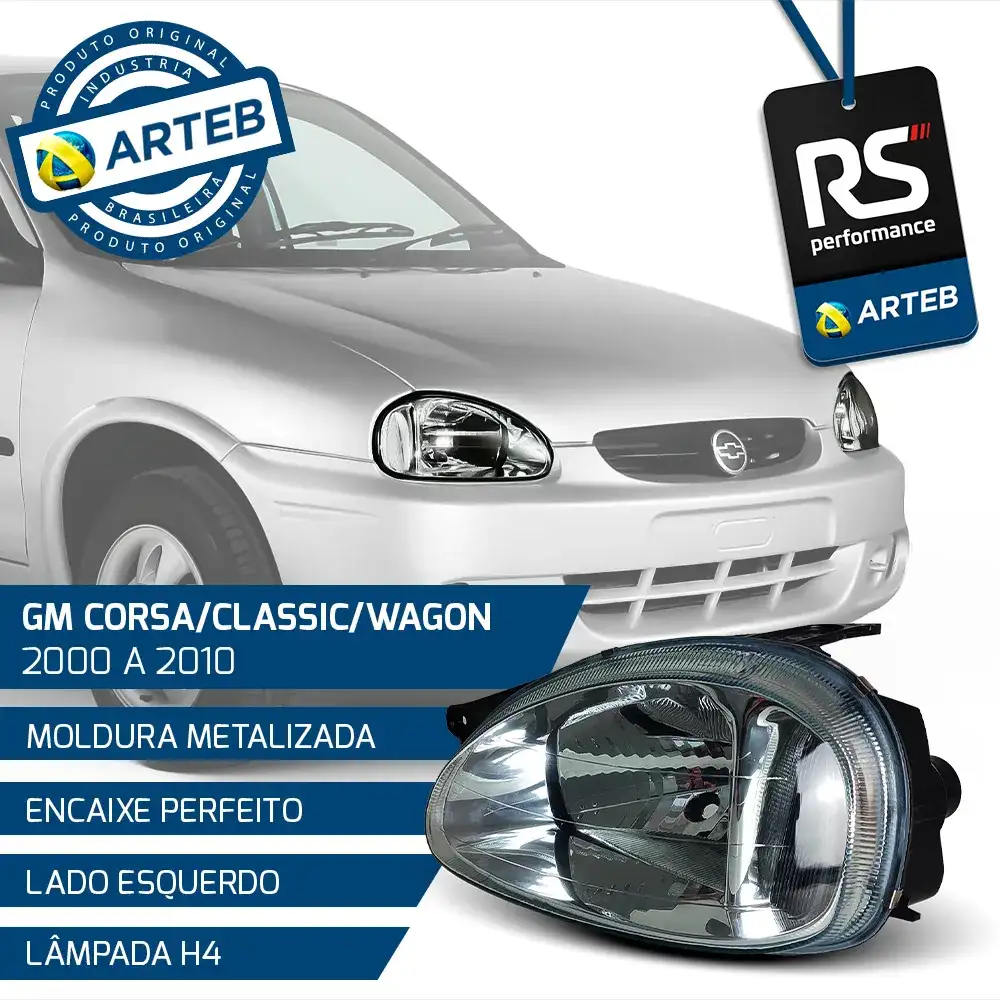 Farol Corsa Pickup/ Sedan/ Wagon 2000-10 Direita Ou Esquerda