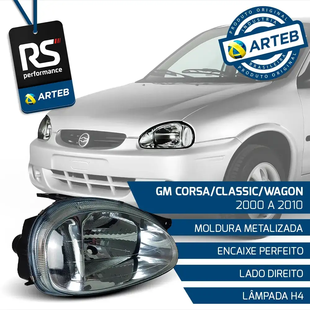 Farol Corsa Pickup/ Sedan/ Wagon 2000-10 Direita Ou Esquerda