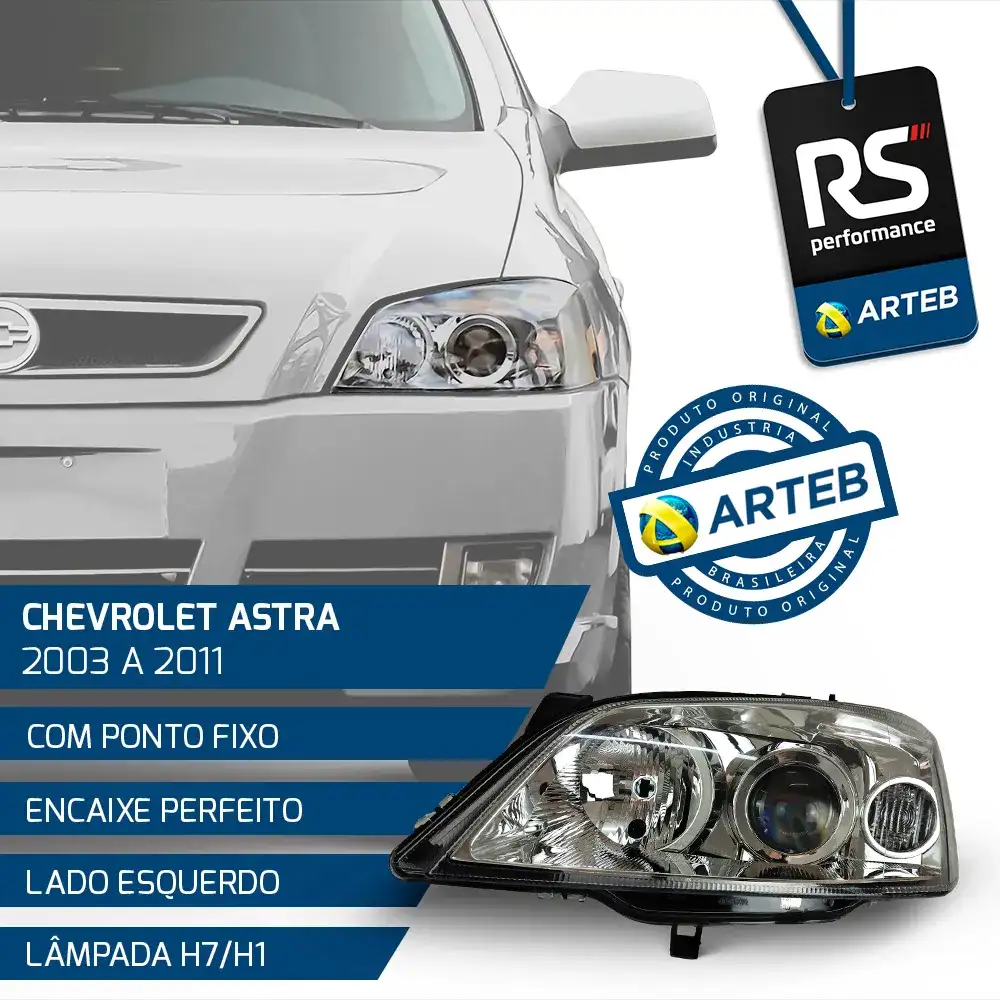 Farol Principal H7/h1 Astra 2003 - 2011 Esquerdo Ou Direito