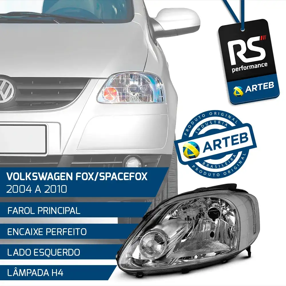 Farol Principal H4 Fox Space Fox 2004-10 Esquerdo Ou Direito