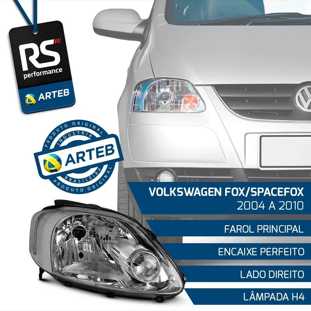 Farol Principal H4 Fox Space Fox 2004-10 Esquerdo Ou Direito