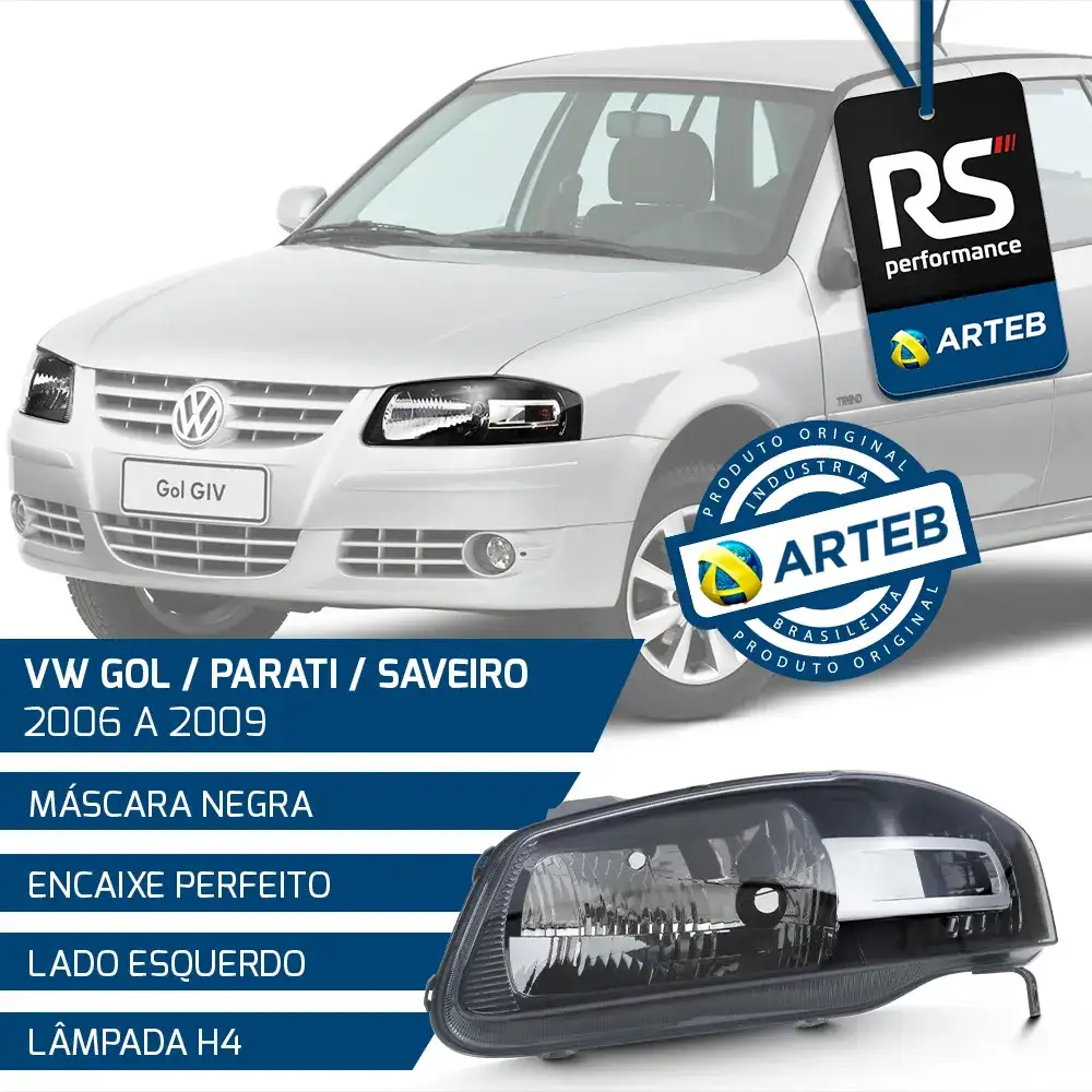 Farol Másc. Negra Parati Saveiro Gol G4 Esquerdo Ou Direito