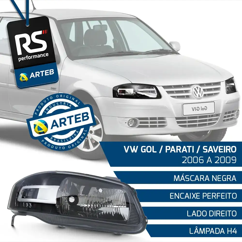 Farol Másc. Negra Parati Saveiro Gol G4 Esquerdo Ou Direito