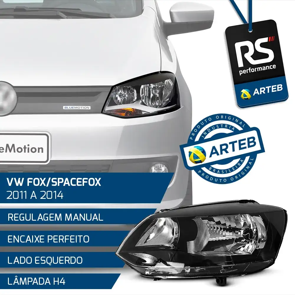 Farol Principal H4 Fox Spacefox 2011-14 Esquerdo Ou Direito
