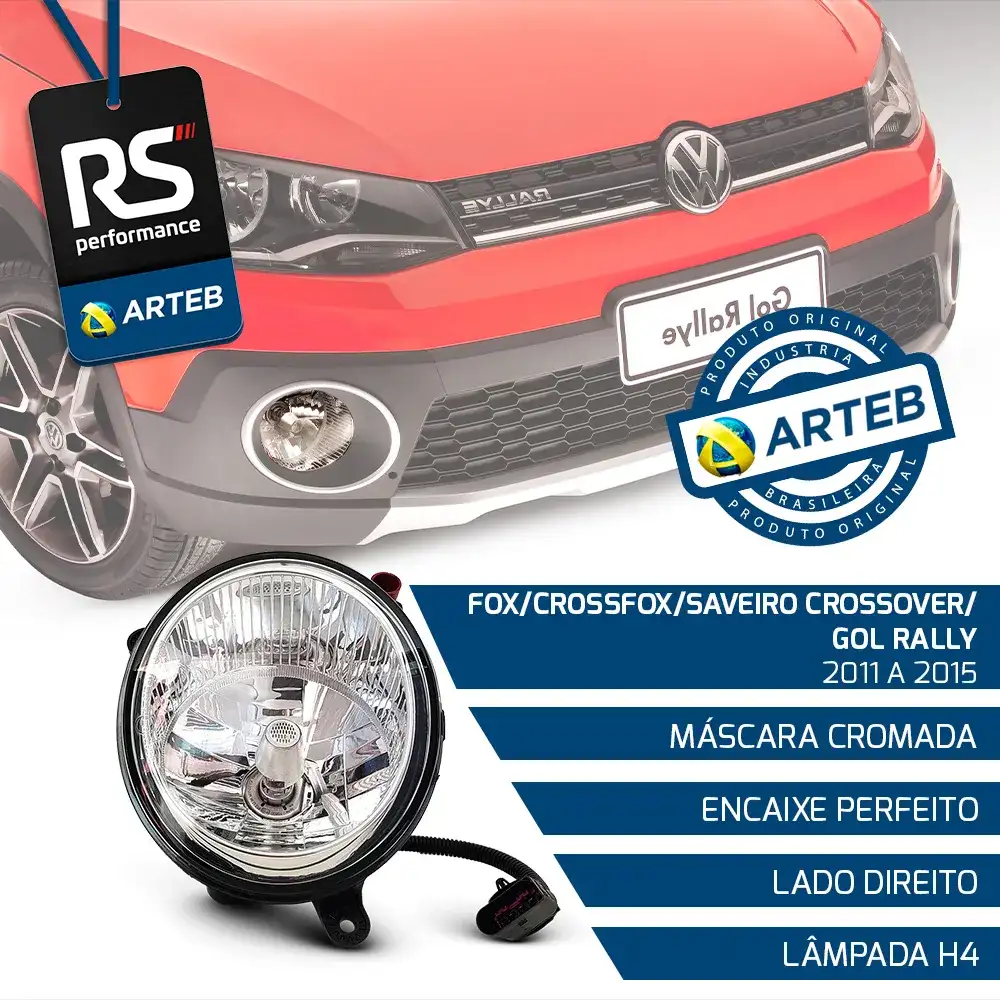 Farol Auxiliar Cross Fox Gol Saveiro G6 Esquerdo Ou Direito
