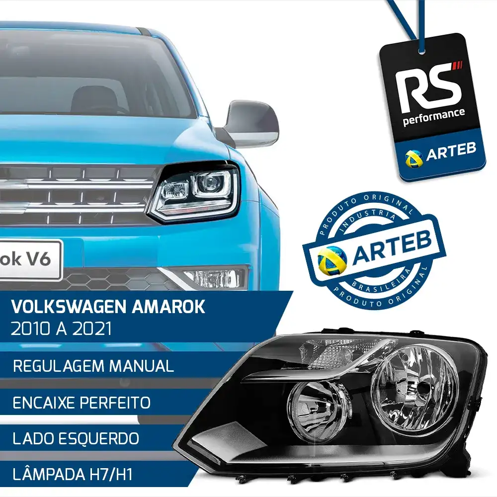 Farol H7/h1 Amarok 2010 A 2021 Lado Esquerdo Ou Direito