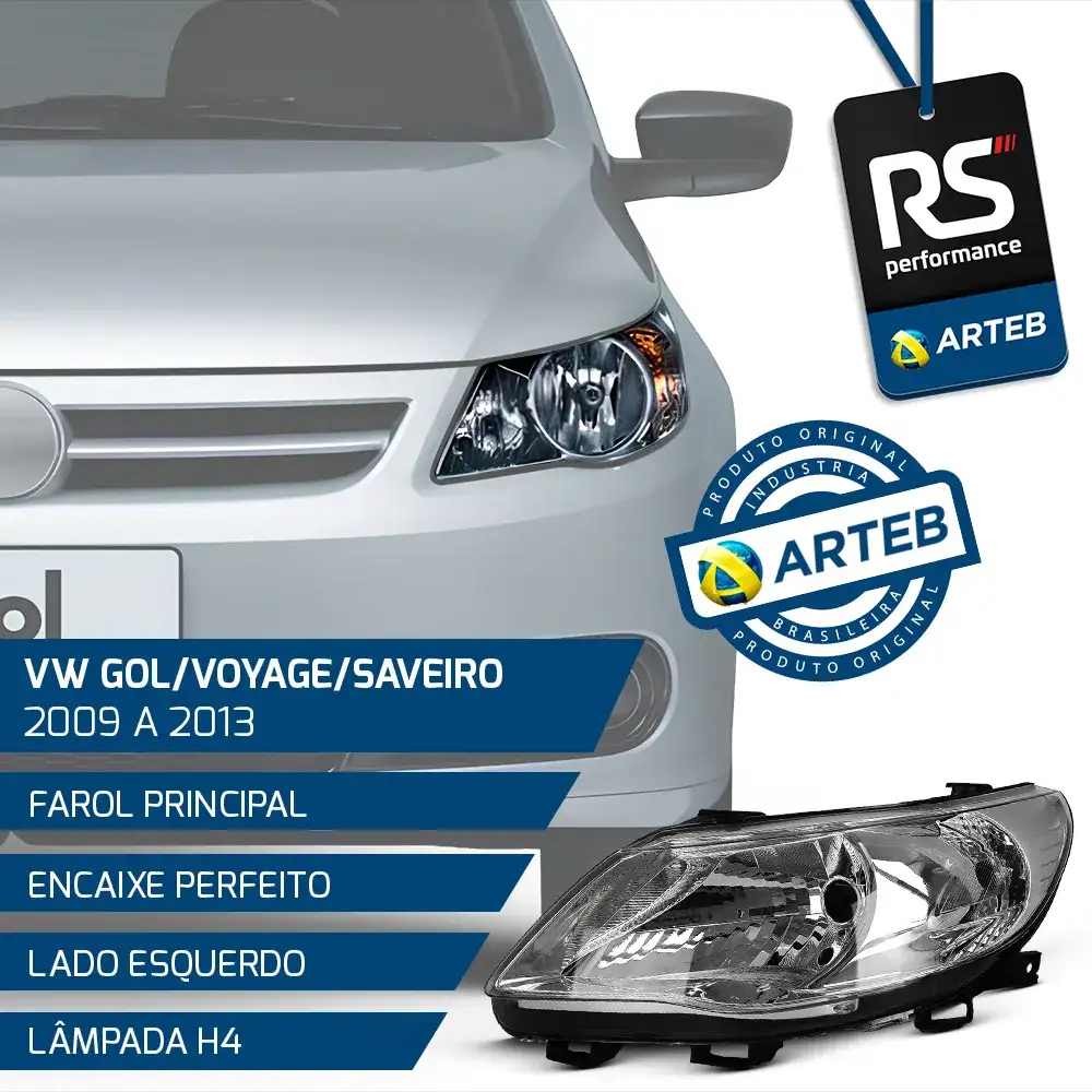 Farol H4 Gol Saveiro Voyage G5 2009-2013 Esquerdo Ou Direito