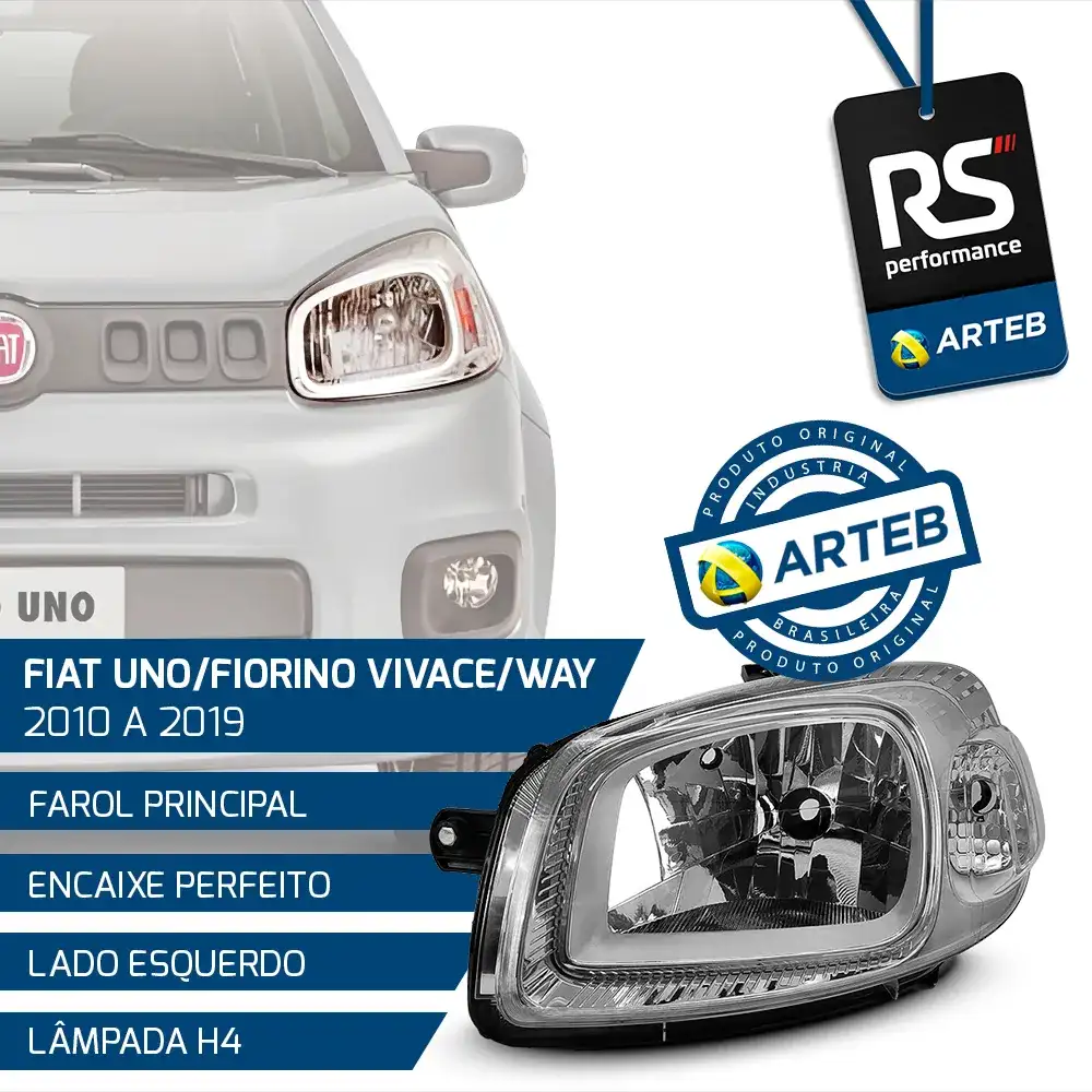 Farol H4 Fiorino Uno Vivace/ Way 2010-19 Esquerdo Ou Direito