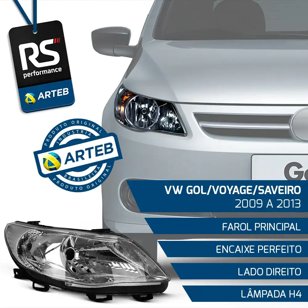 Farol H4 Gol Saveiro Voyage G5 2009-2013 Esquerdo Ou Direito