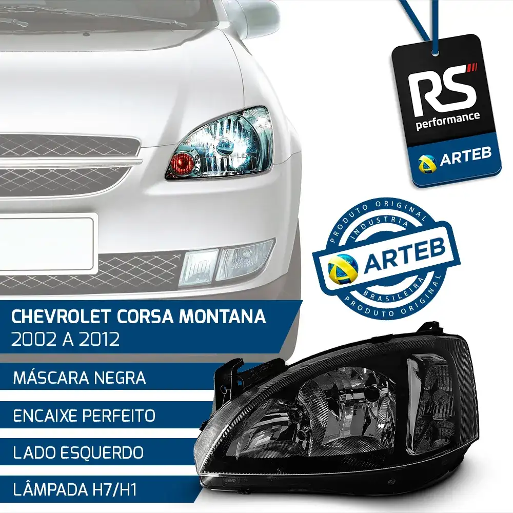 Farol H7/h1 Montana Corsa Hatch/sedan 2002-2012 / Esq Ou Dir
