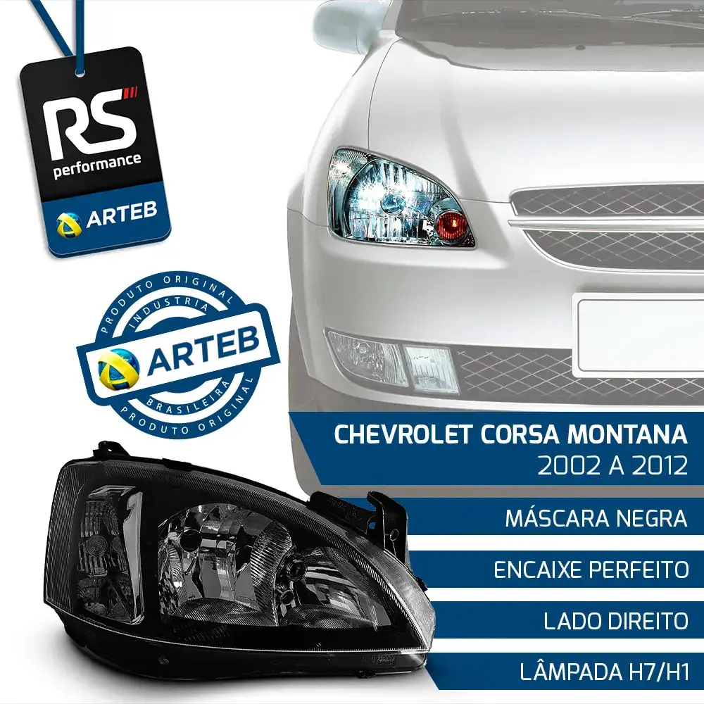 Farol H7/h1 Montana Corsa Hatch/sedan 2002-2012 / Esq Ou Dir