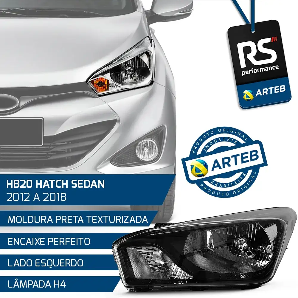 Farol Hb20 Hatch/sedan 2012-2018 Lado Esquerdo Ou Direito