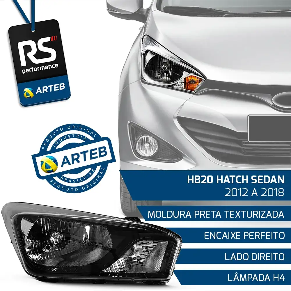Farol Hb20 Hatch/sedan 2012-2018 Lado Esquerdo Ou Direito