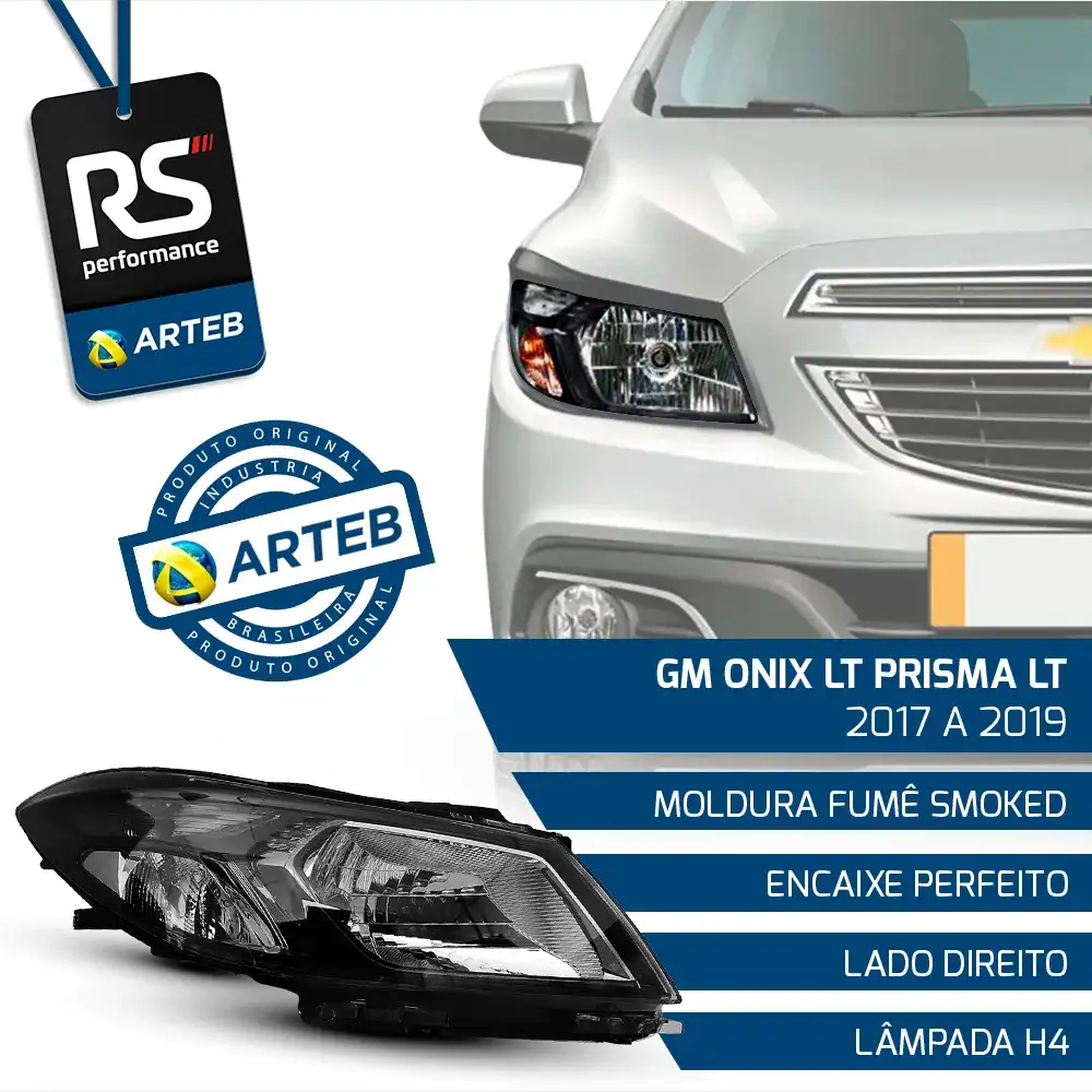 Farol H4 Onix Prisma 2012-2019 Lado Esquerdo Ou Direito