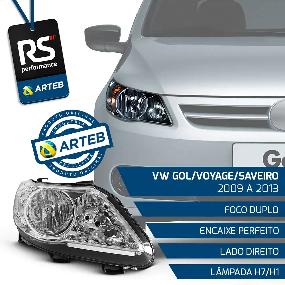 Farol H7 / H1 Gol Saveiro Voyage G5 2009 - 2013 / Esq Ou Dir