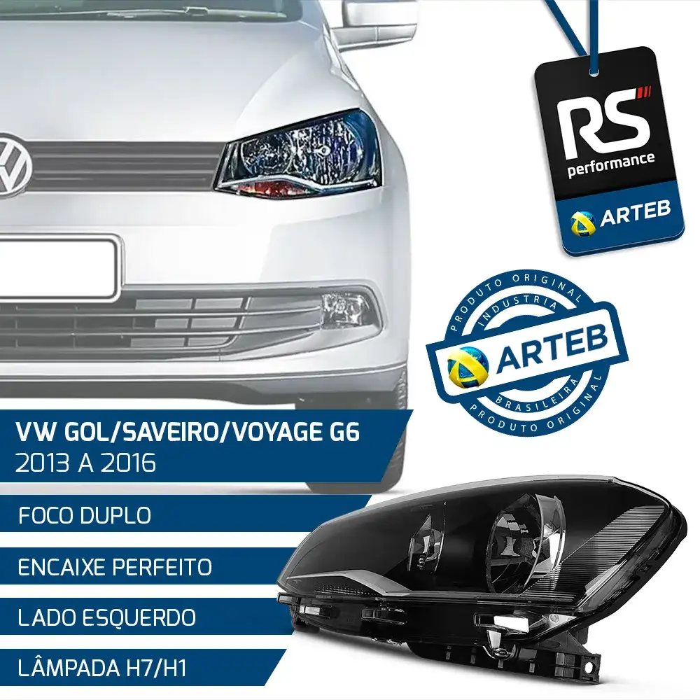 Farol H7 / H1 Gol Saveiro Voyage G6 2013 - 2016 / Esq Ou Dir