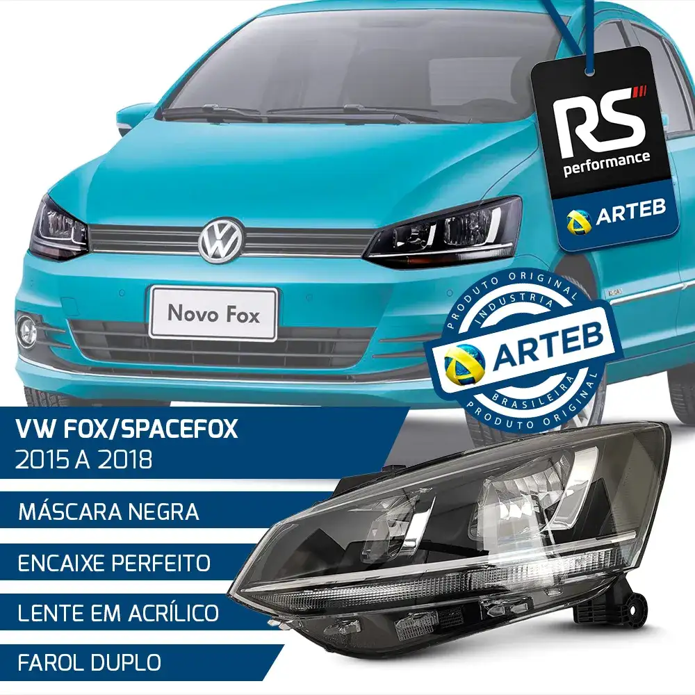 Farol Máscara Escura Space / Fox 2015-18 Esquerdo Ou Direito