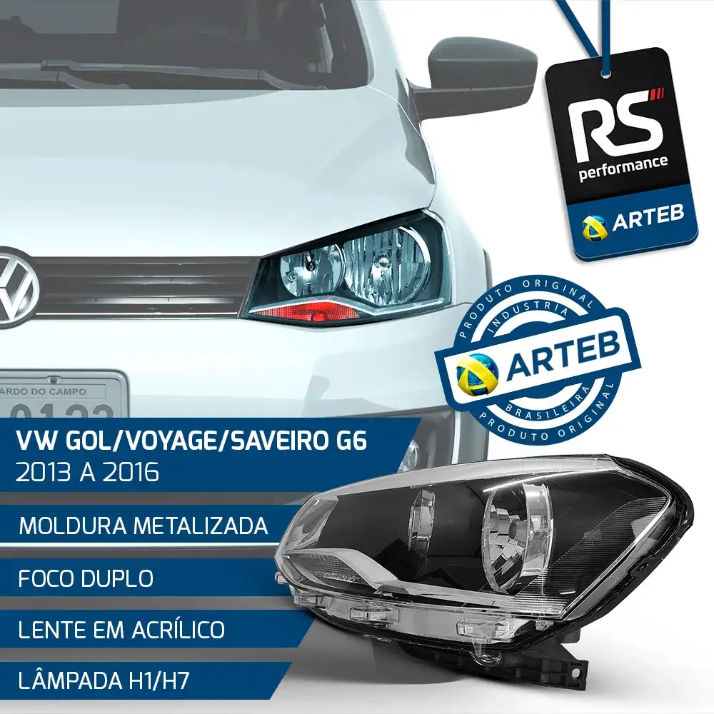 Farol H7/h1 Gol Saveiro Voyage G6 2013 - 2016 / Esq Ou Dir