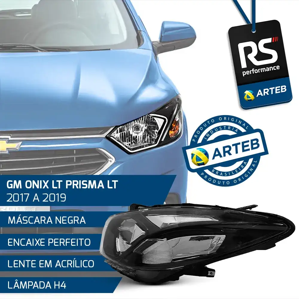 Farol Mas Negra Onyx Prisma Lt 2017-2019 Esquerdo Ou Direito