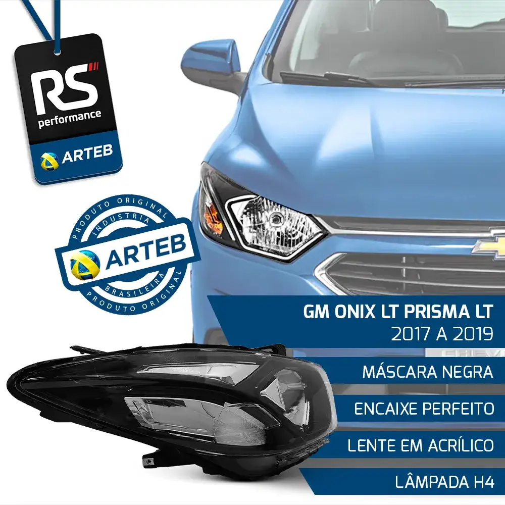 Farol Mas Negra Onyx Prisma Lt 2017-2019 Esquerdo Ou Direito