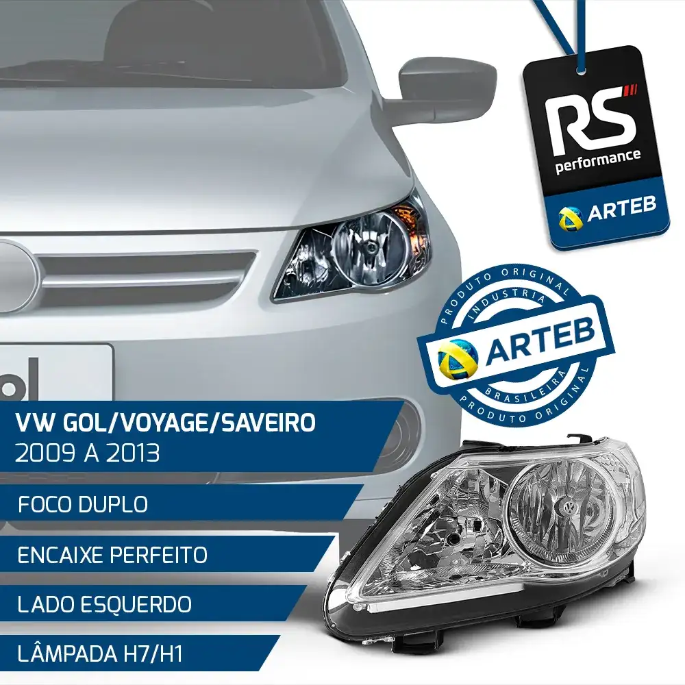 Farol H7 / H1 Gol Saveiro Voyage G5 2009 - 2013 / Esq Ou Dir