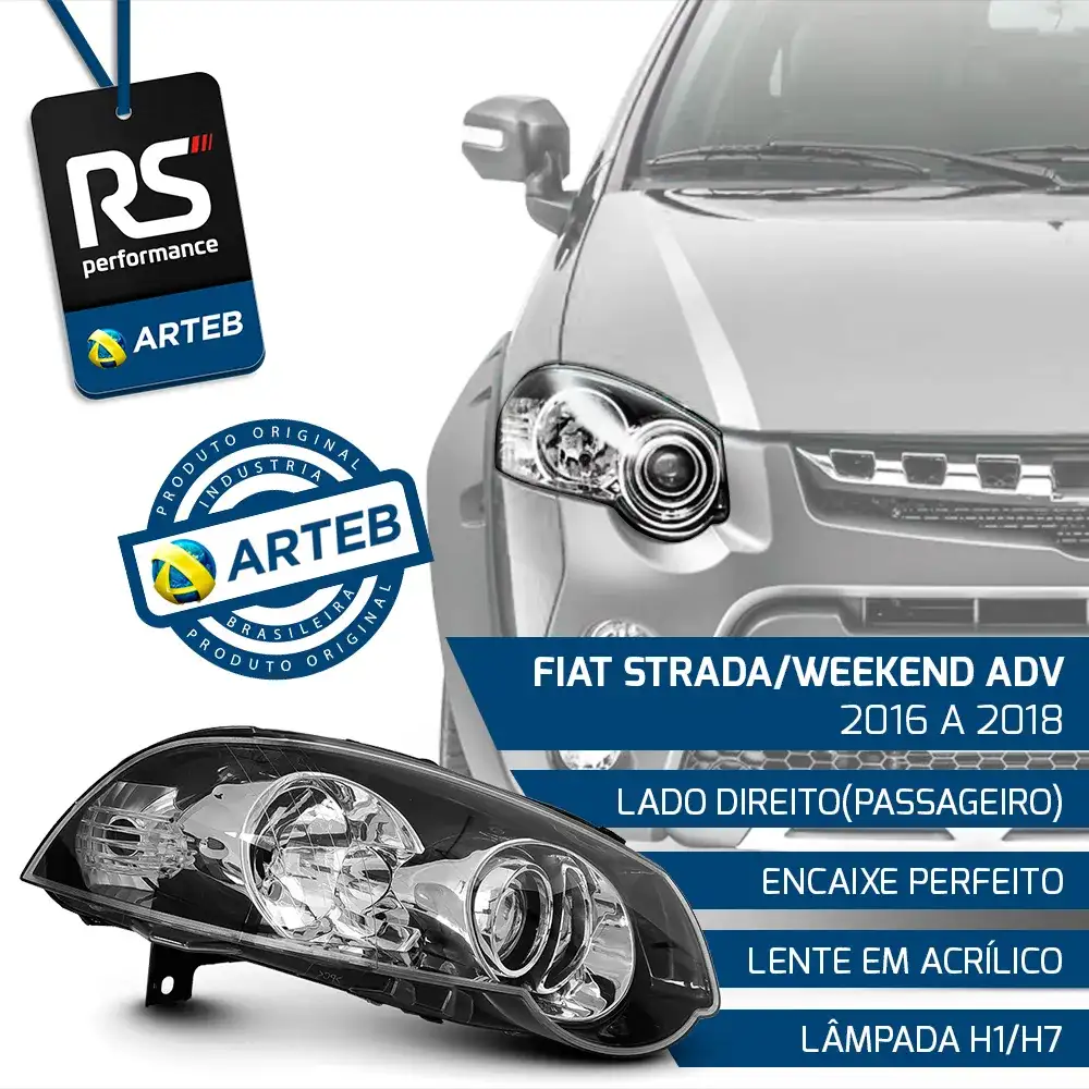 Farol Fiat Strada/weekend Adv 2016-2018 Esquerdo Ou Direito