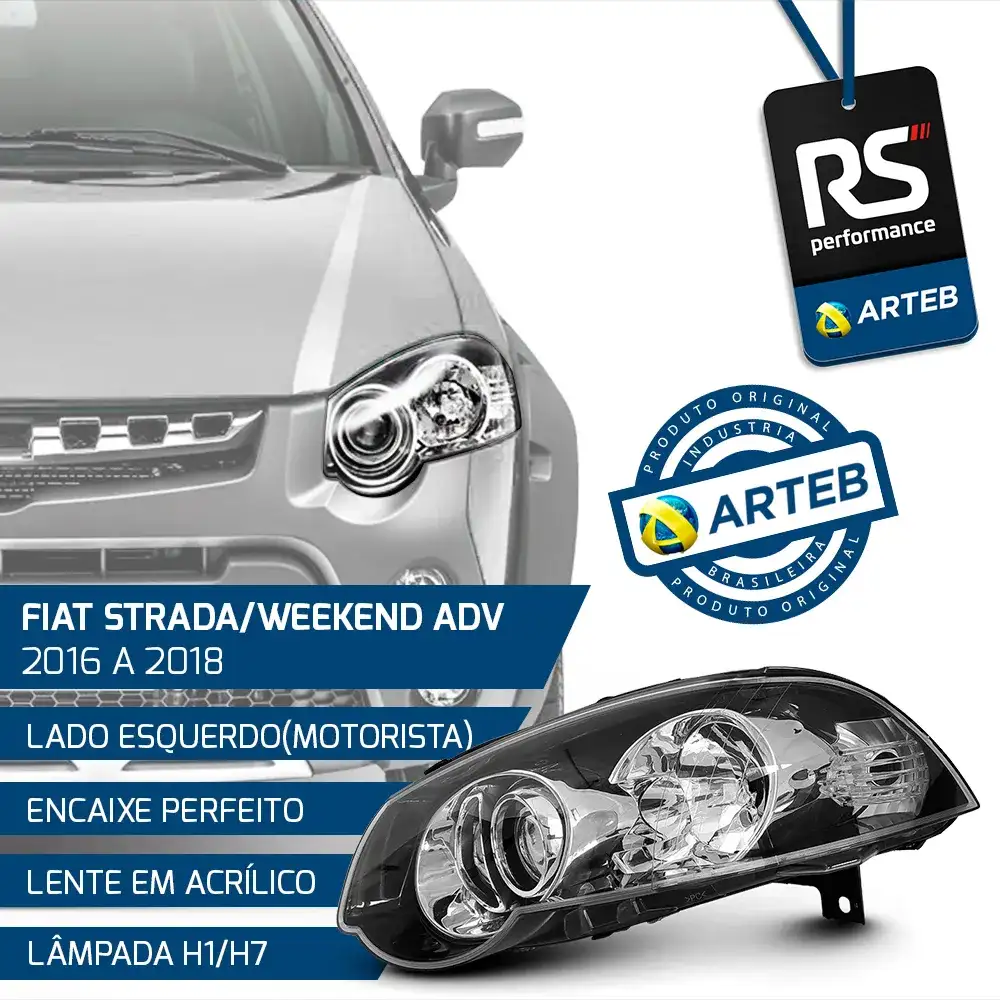 Farol Fiat Strada/weekend Adv 2016-2018 Esquerdo Ou Direito