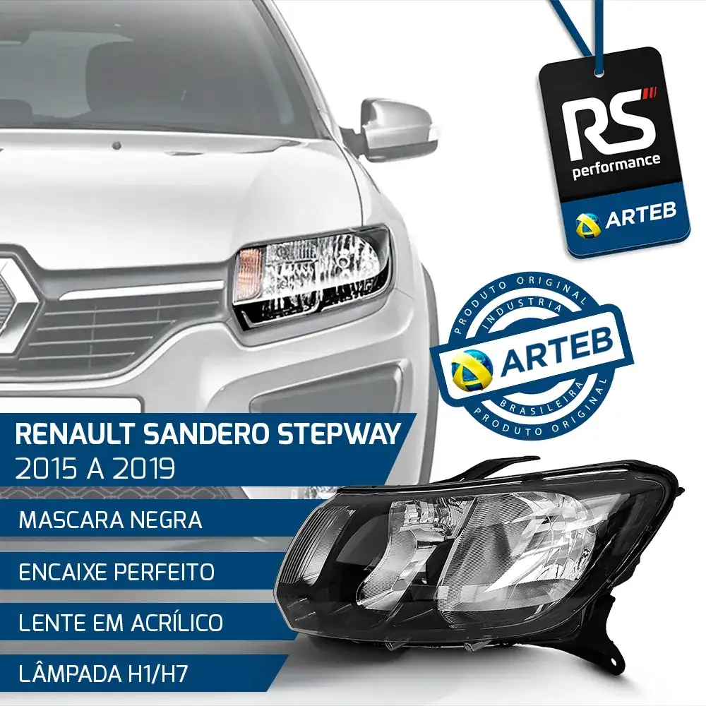 Farol Máscara Negra Stepway 2015-2019 Esquerdo Ou Direito