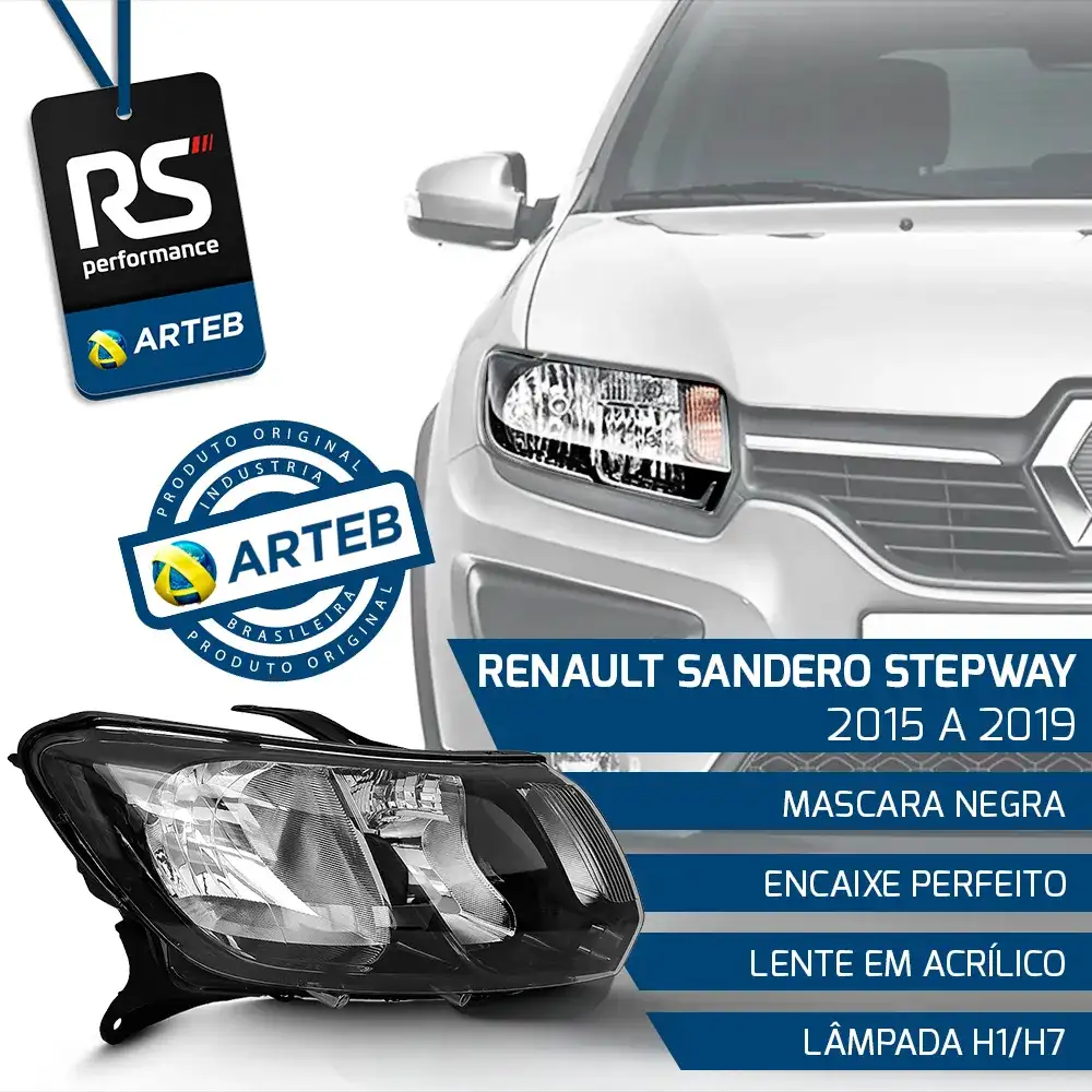 Farol Máscara Negra Stepway 2015-2019 Esquerdo Ou Direito