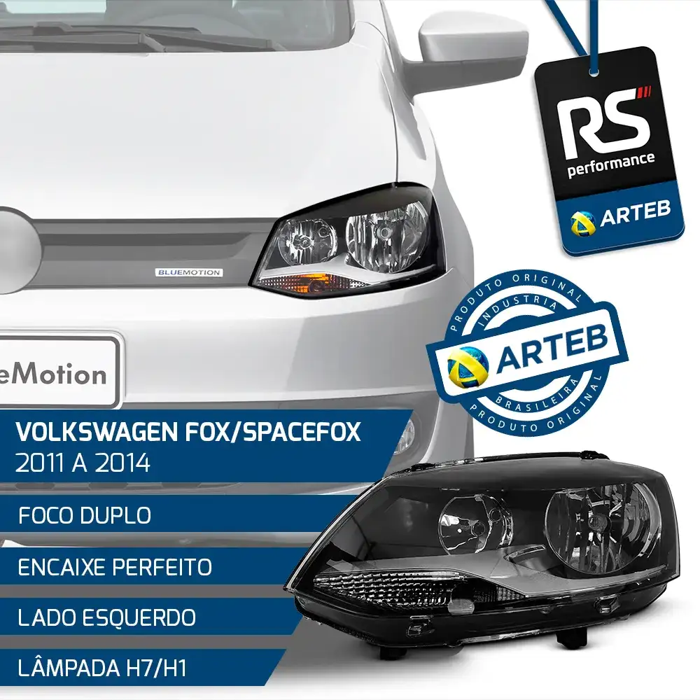 Farol Duplo H7 H1 Fox Spacefox 2011-2014 Esquerdo Ou Direito