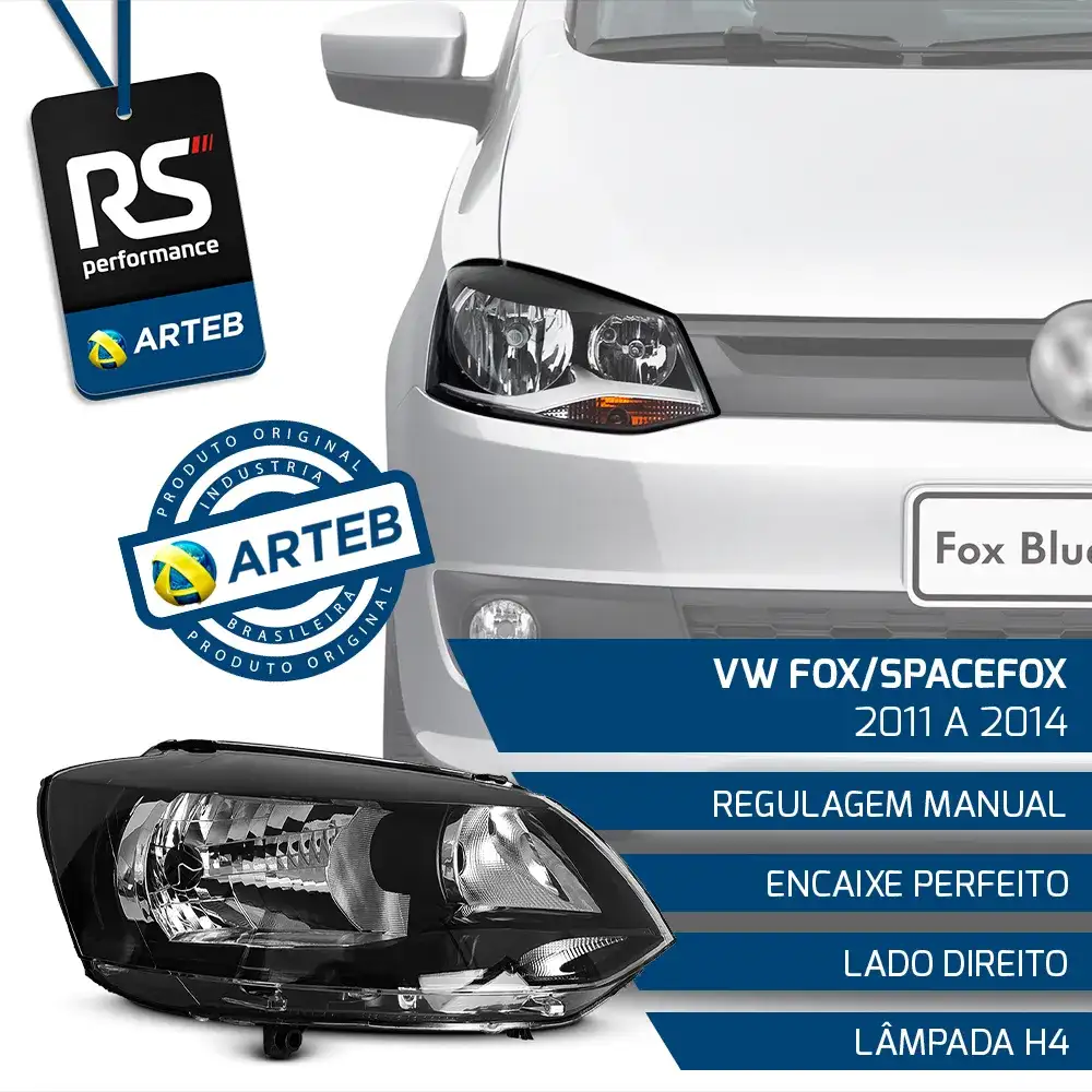 Farol Principal H4 Fox Spacefox 2011-14 Esquerdo Ou Direito