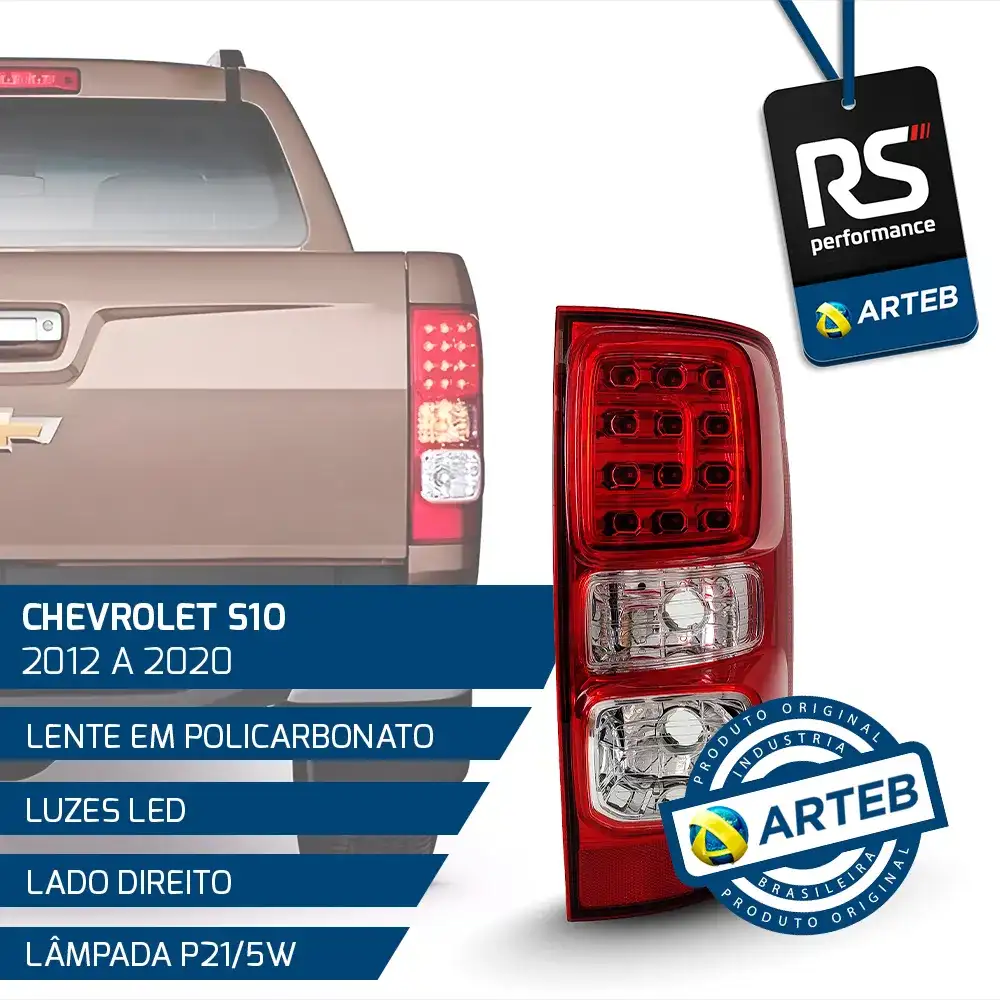 Lanterna Traseira C/leds S-10 2012-2020 Esquerdo Ou Direito