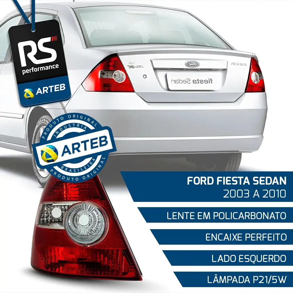 Lanterna Traseira Cristal Fiesta Sedan 2003-10 / Esq Ou Dir