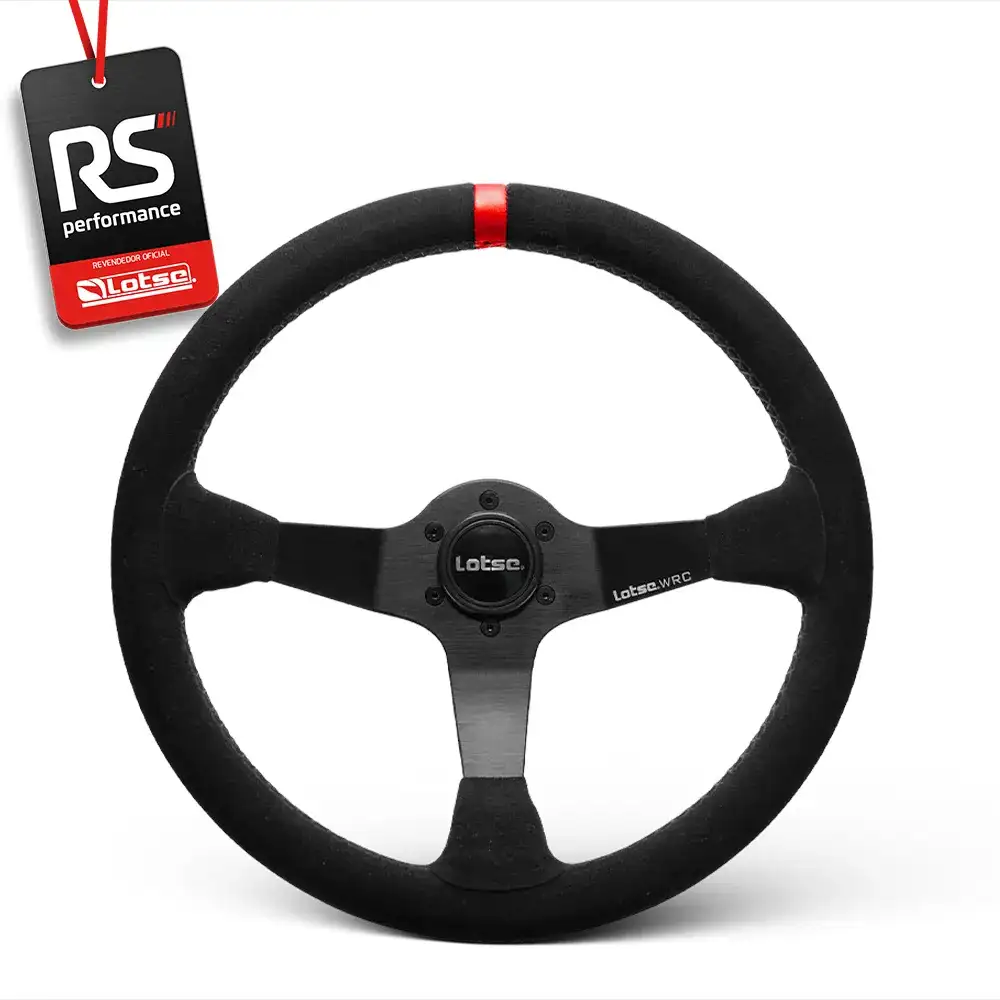 Volante Wrc Lotse Em Camurça Com Tarja + Cubo Alumínio