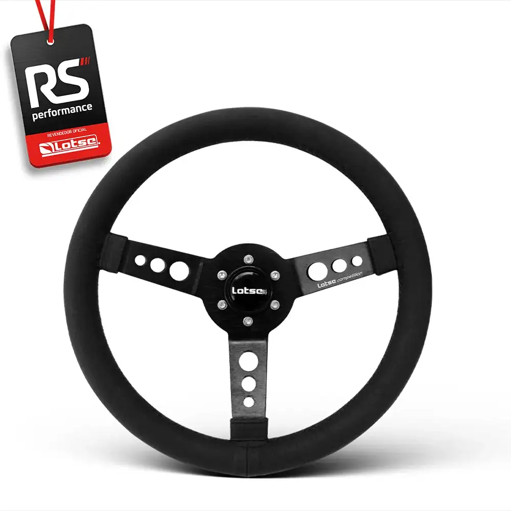 Volante Clássico Em Couro Maxx Black Preto + Cubo Alumínio