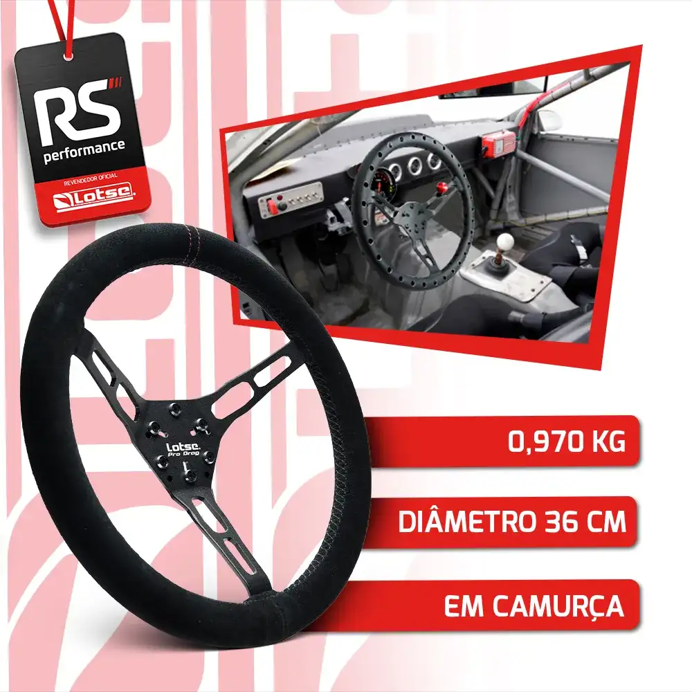 Volante Arrancada Pro Drag Com 2 Botões + Cubo Alumínio