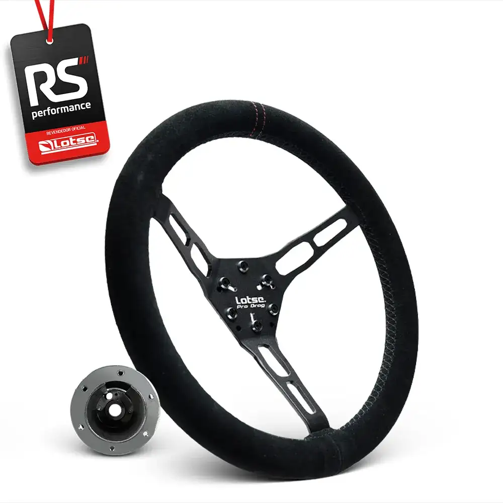 Volante Arrancada Pro Drag Com 2 Botões + Cubo Alumínio