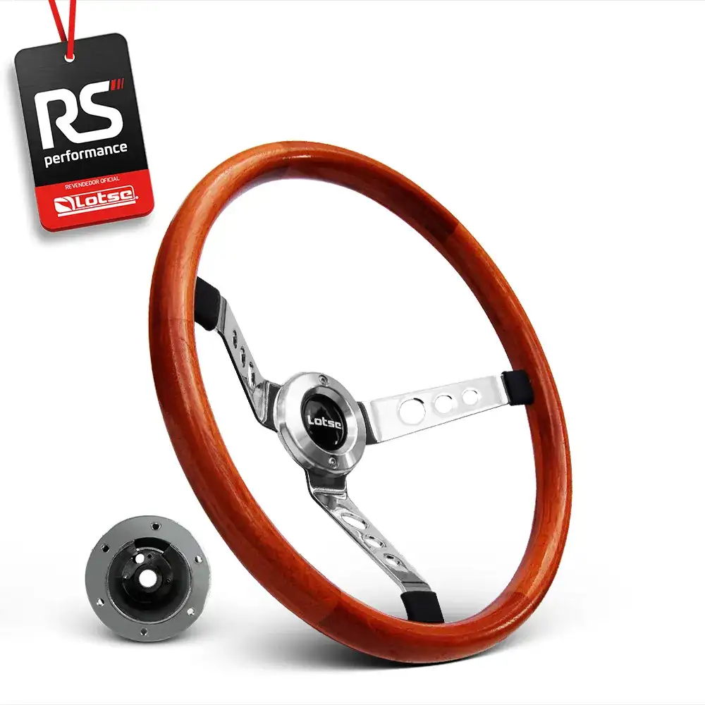Volante De Madeira Big Block Wood Clássico + Cubo Alumínio