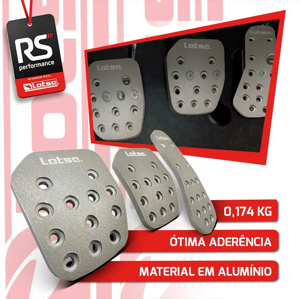 Pedaleira Universal Hard Automobilismo Em Alumínio - 2 Cores