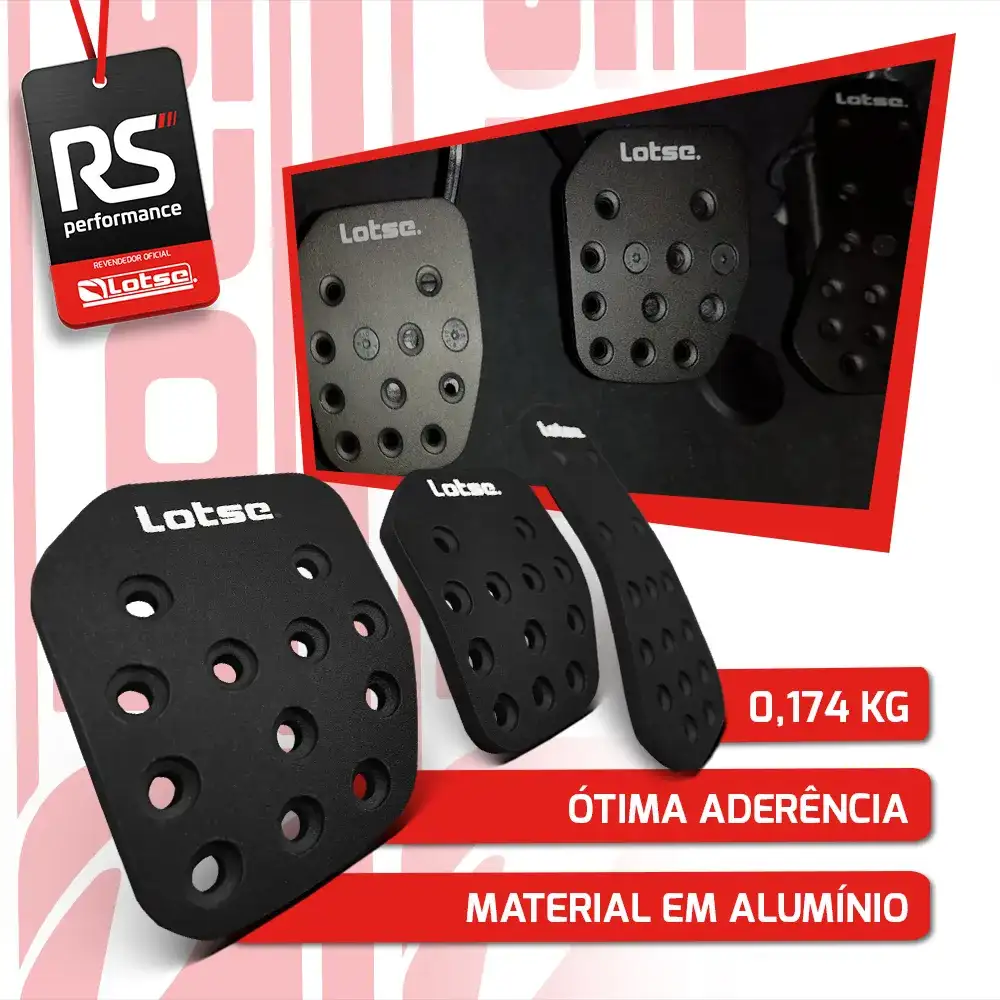 Pedaleira Universal Hard Automobilismo Em Alumínio - 2 Cores