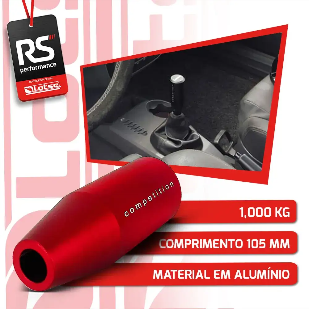 Manopla De Câmbio Esportiva Competition Em Alumínio 2 Cores