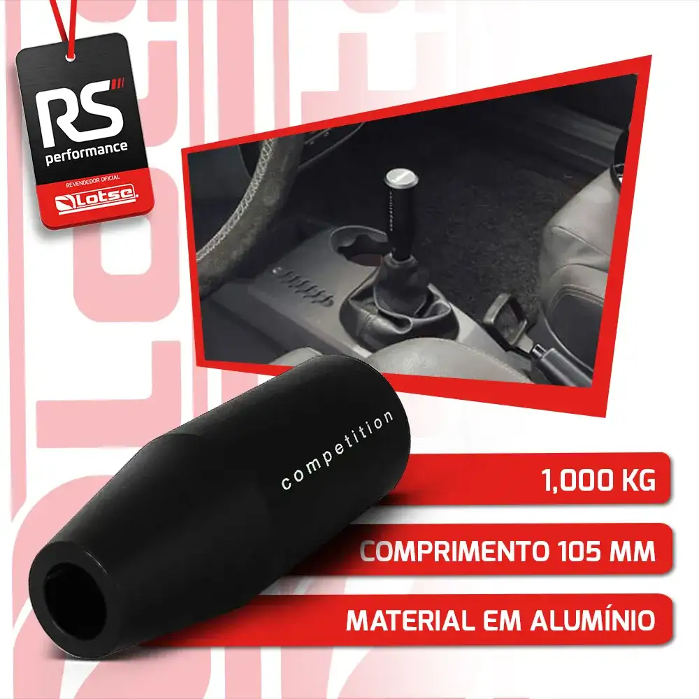 Manopla De Câmbio Esportiva Competition Em Alumínio 2 Cores