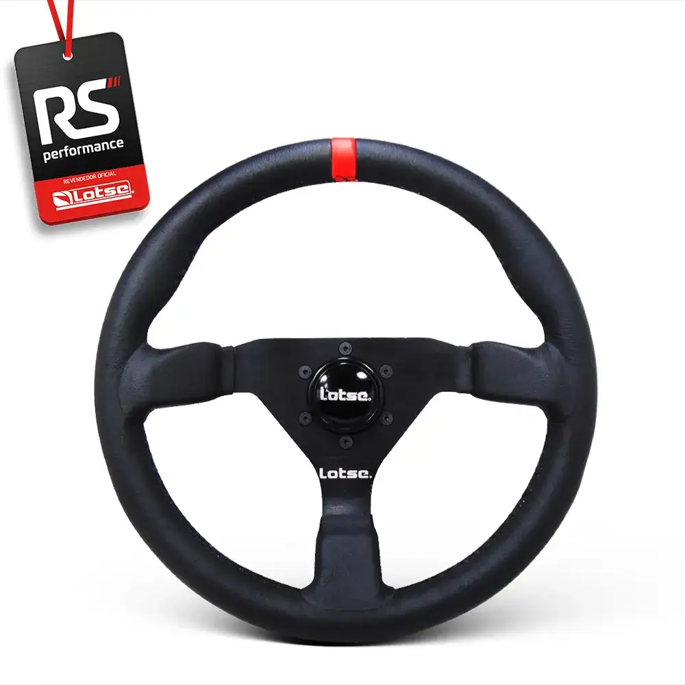 Kit Volante Esportivo Gt330 Em Couro + Cubo Em Alumínio