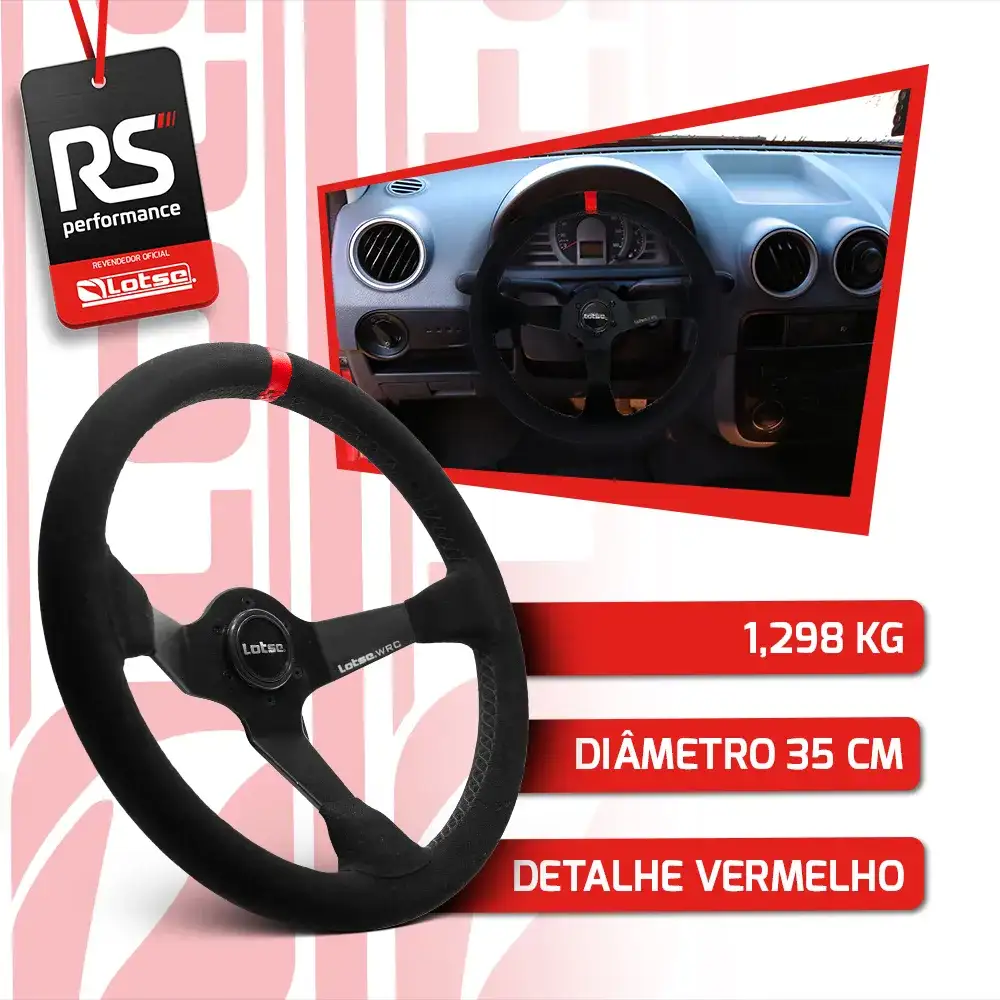 Volante Lotse Wrc Em Camurça Com Tarja Em 3 Cores