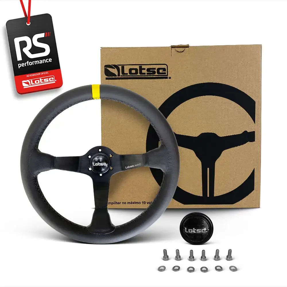 Volante Lotse Wrc Em Couro Com Tarja Em 3 Cores