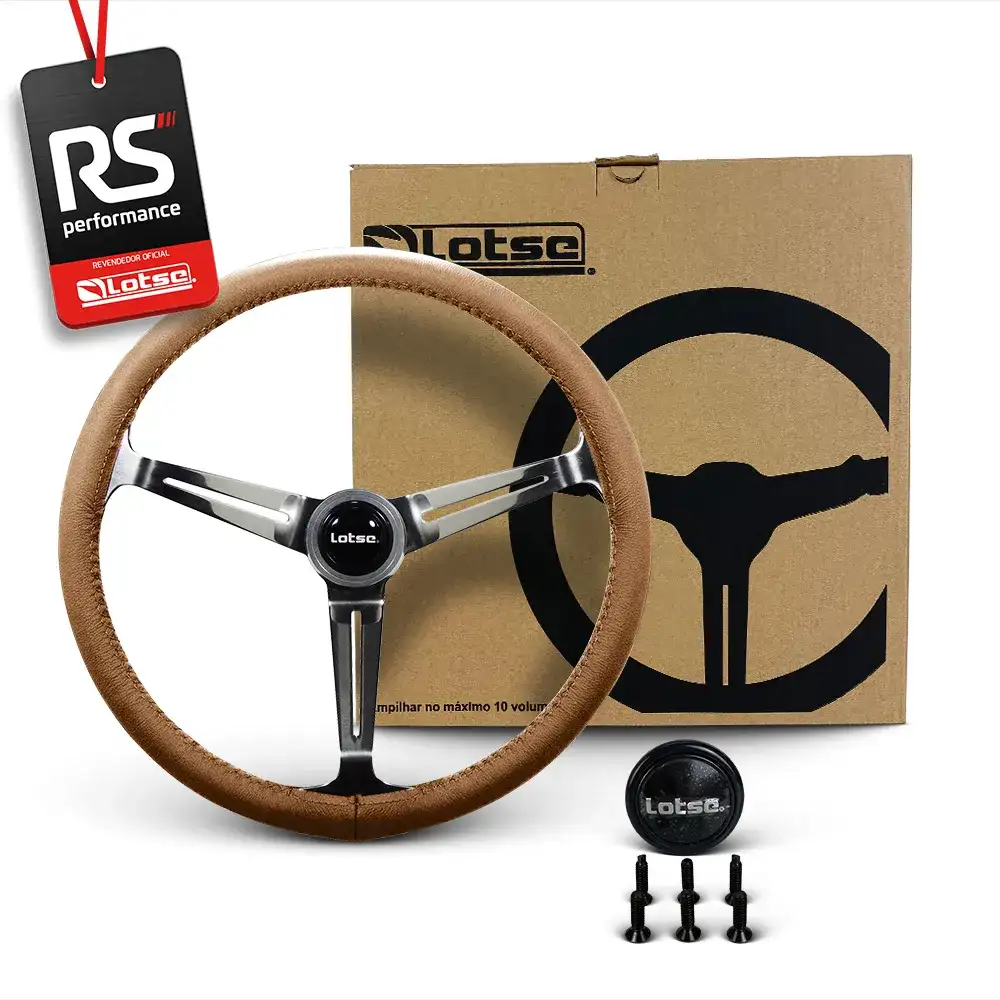 Volante Clássico Boxer Inox Em Couro - 3 Opções